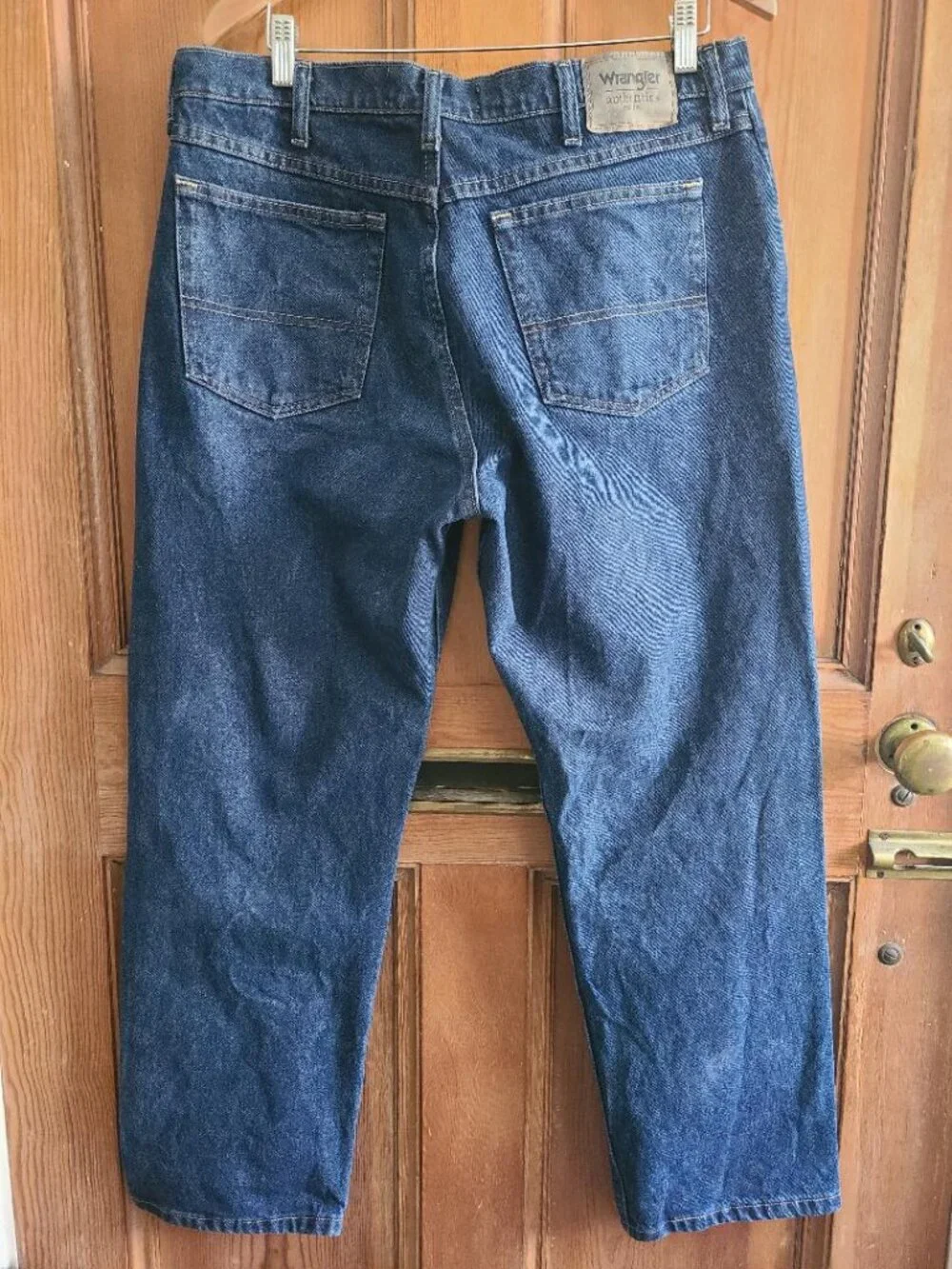 NWOT Mens Wrangler Authentics 5 Pocket Dark Blue Cotton Straight Leg Jeans 36x30